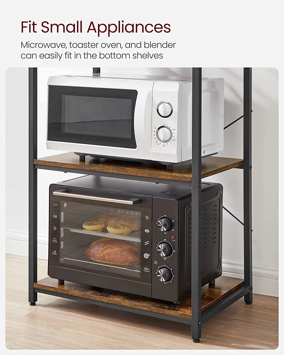 6-Tier Kitchen Shelves with 6 Hooks P7026