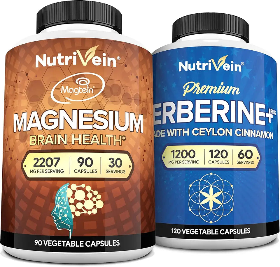 Magnesium L-Threonate & Berberine Supplement Bundle A4858