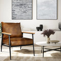 Brown PU Leather Accent Chair H1321