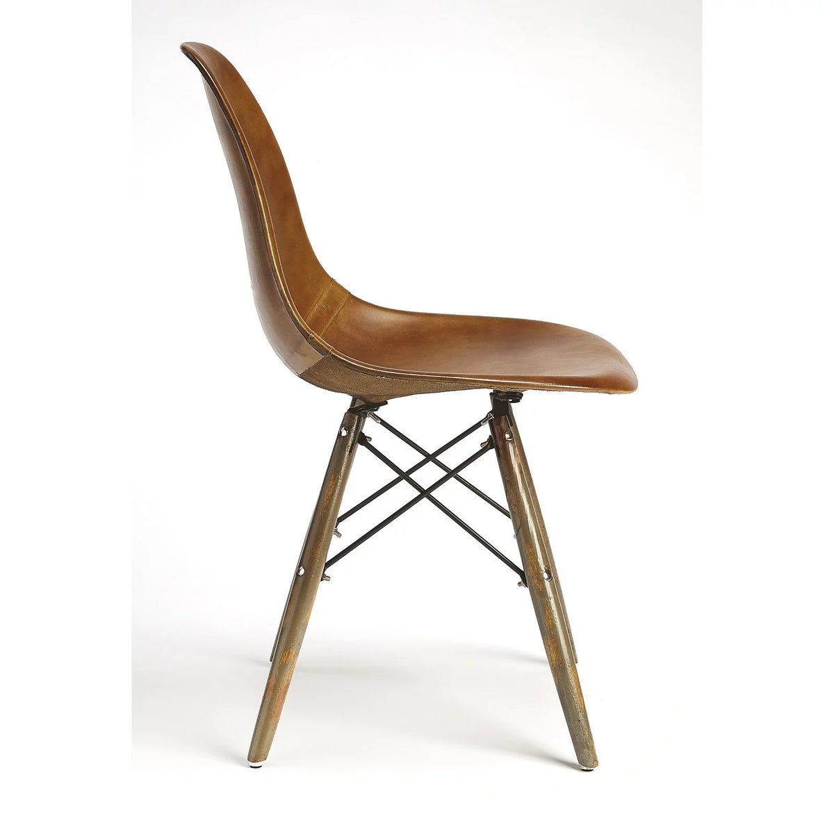 Brown Leather Side Chair V268