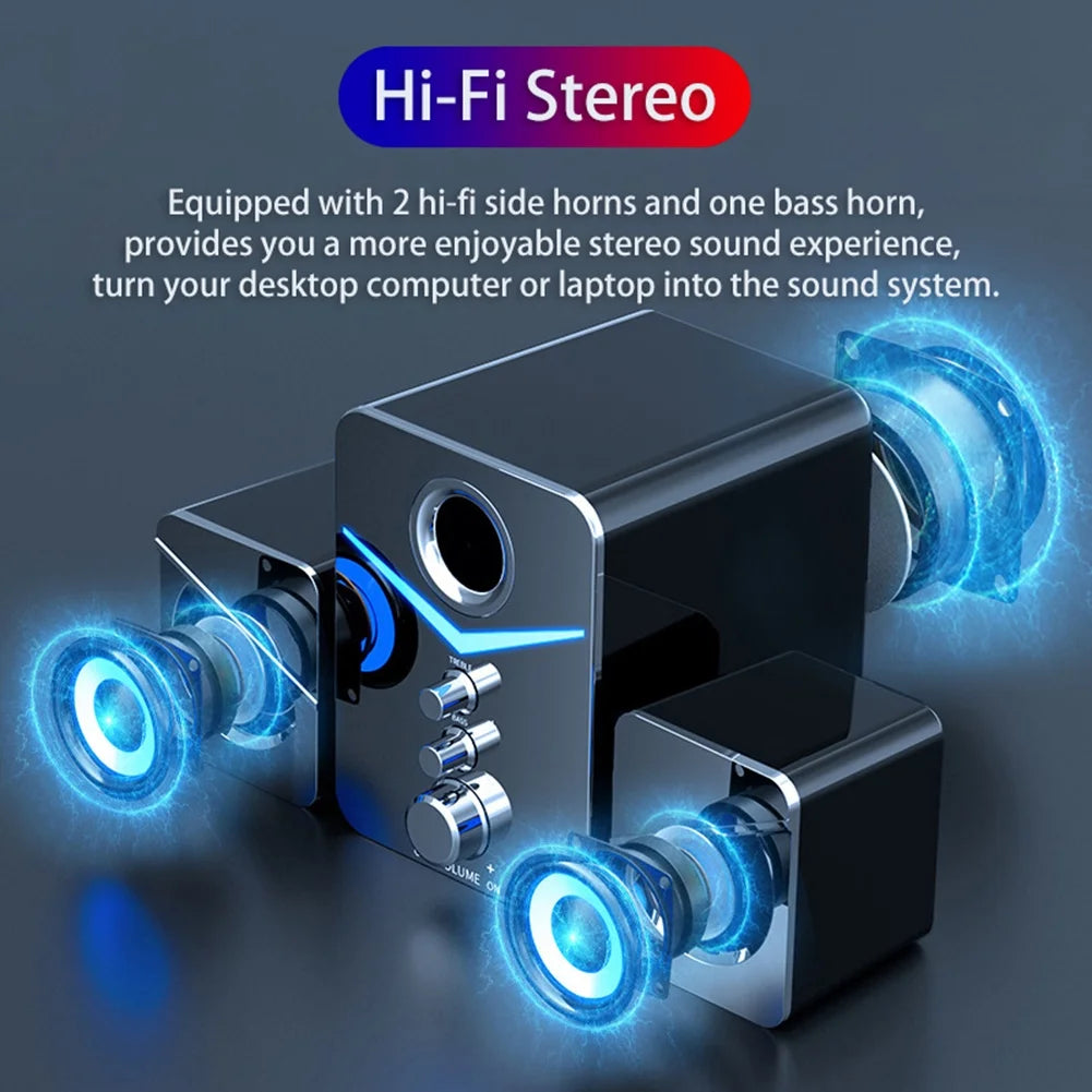 Black USB-Powered 2.1 Mini Multimedia Speakers System, Set of 3 Z624215