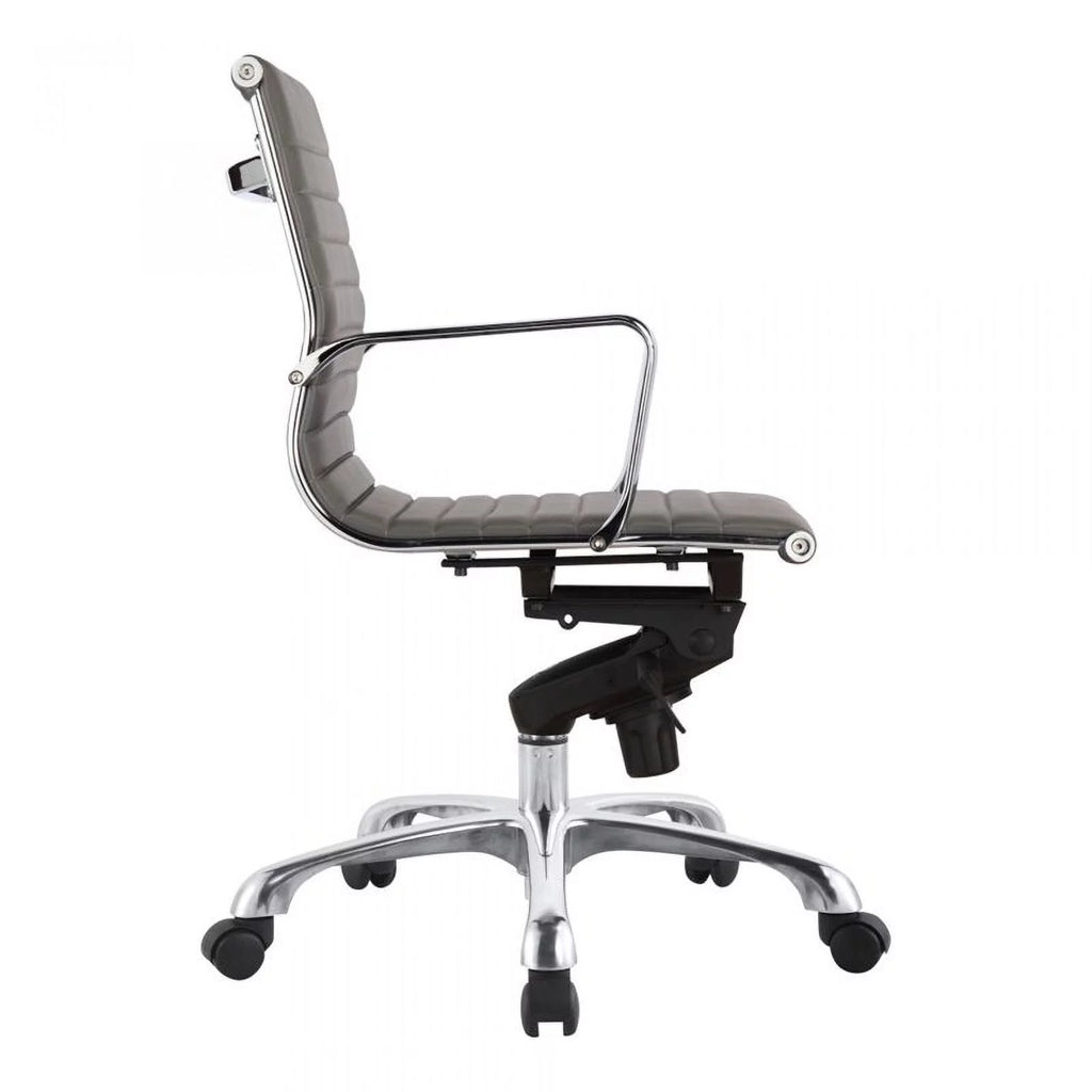 Gray Faux Leather Swivel Office Chair W1229