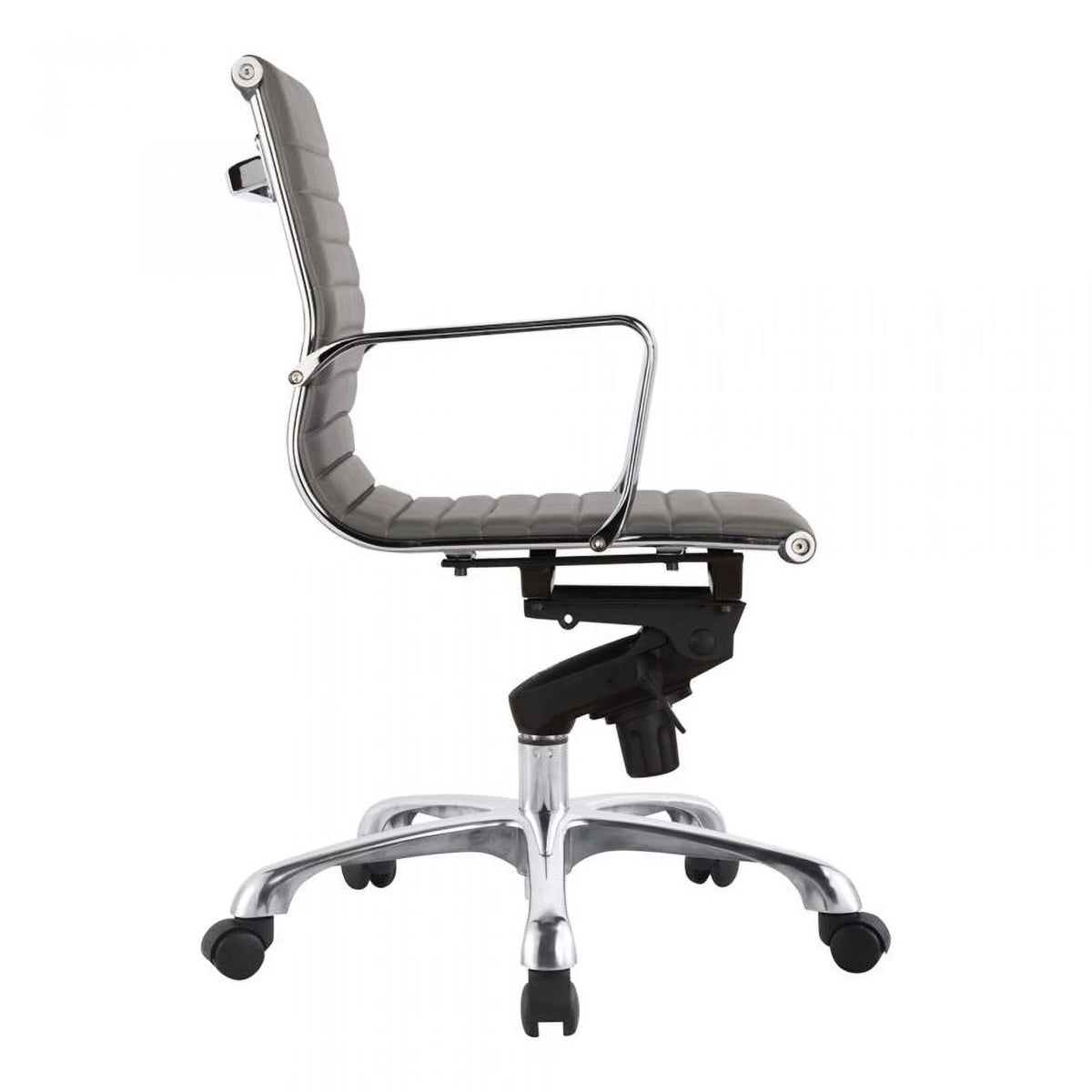Gray Faux Leather Swivel Office Chair W1229