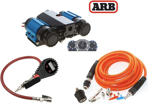 12 Volt Twin Air Compressor and Tire Inflation Kit with Digital Tire Inflator Q509