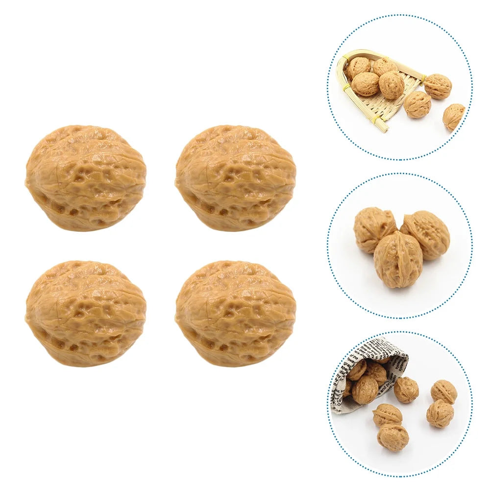 Walnut Fake Decoration Walnut Kids Food Faux Miniature Farmhouse Props Photo Kitchen Ornament Role Artificial Q620460