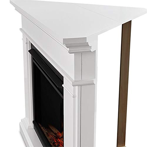 White Corner Electric Fireplace Mantel Heater with Remote Control P437704