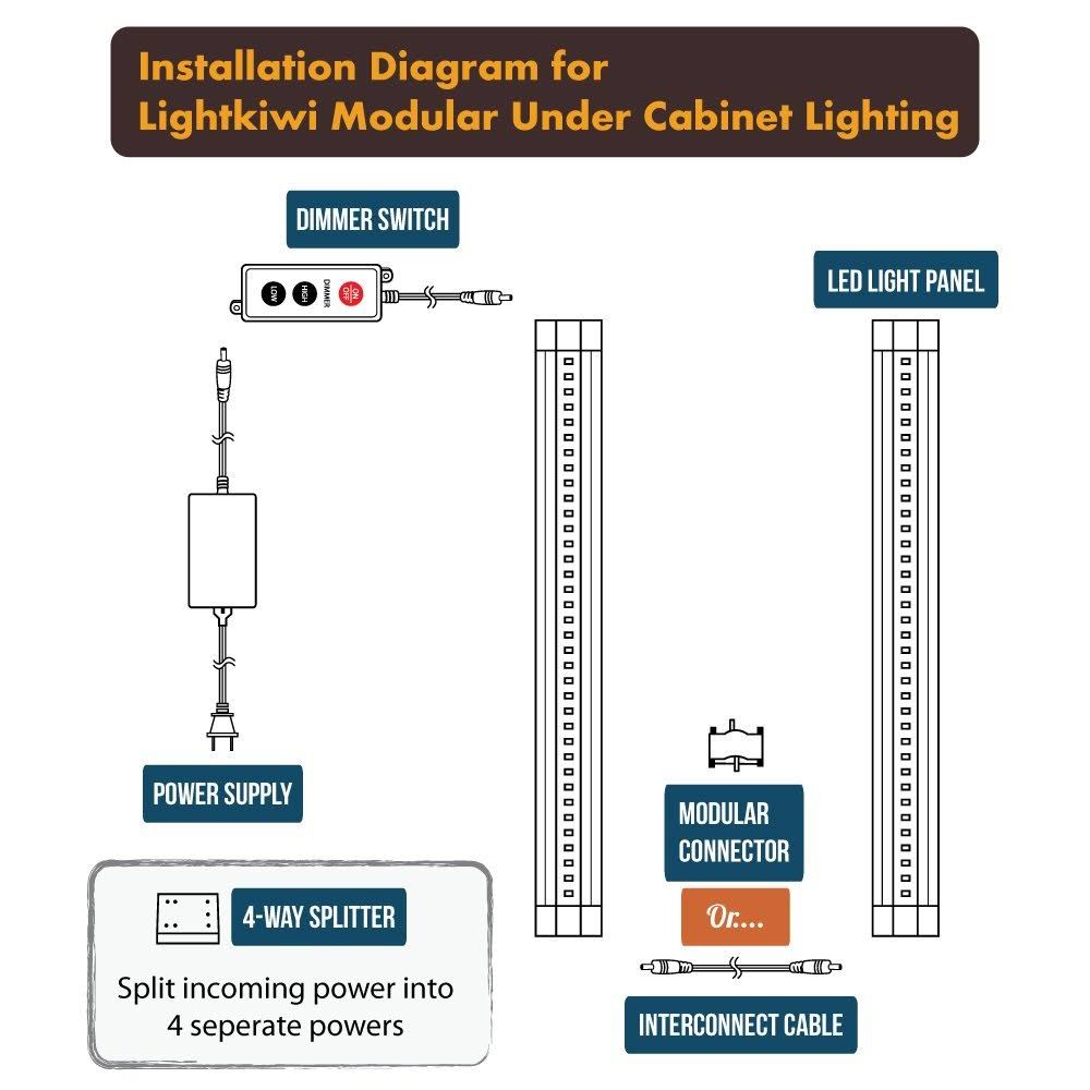 6 inch Warm White Modular LED Under Cabinet Lighting Pro Kit B742