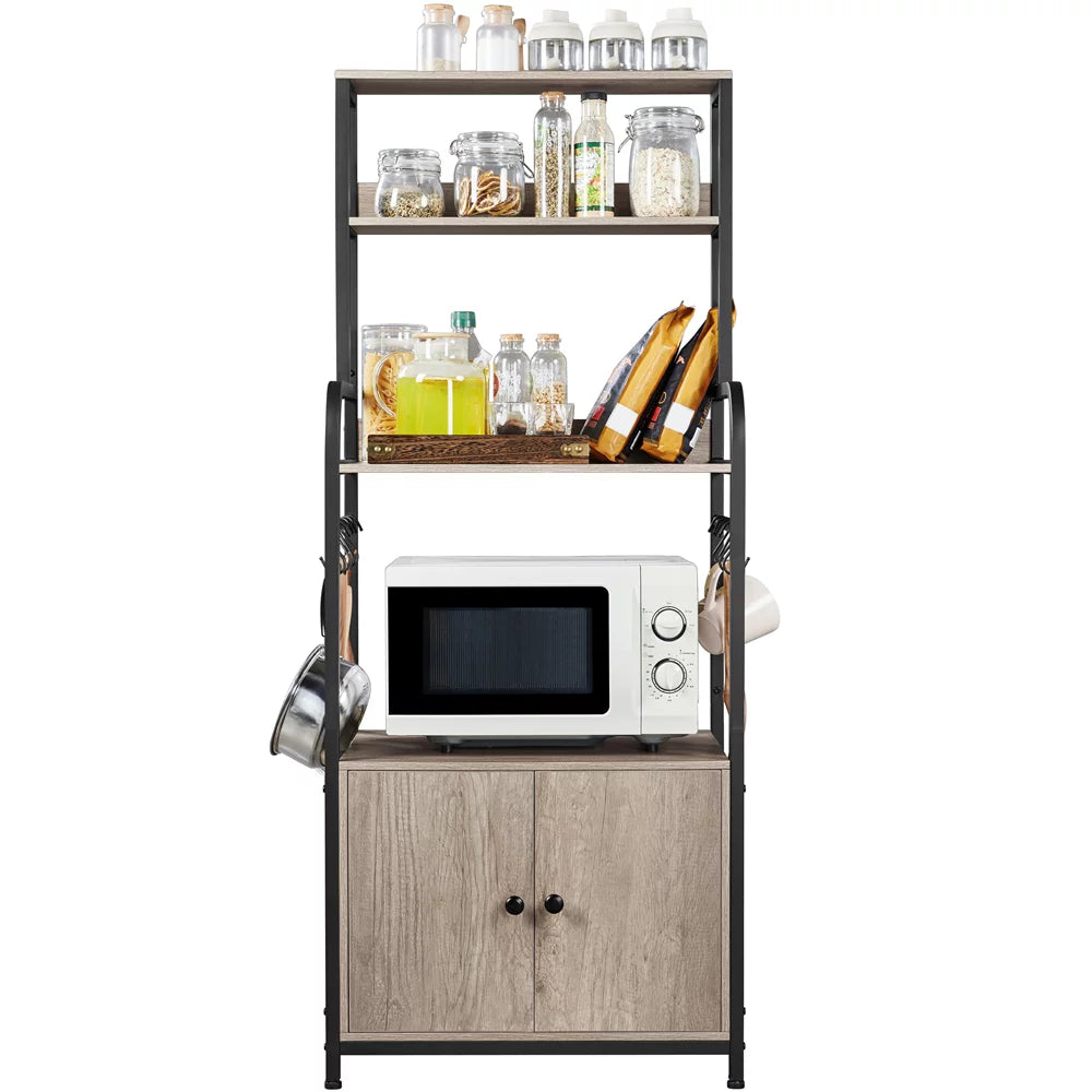 Gray Baker's Rack with Cabinet H35705
