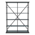 Antique Blue 58-Inch Industrial Metal Bookcase I663