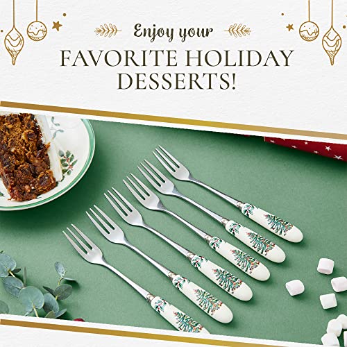 Set of 6 Stainless Steel Teaspoons with Porcelain Handles N8332