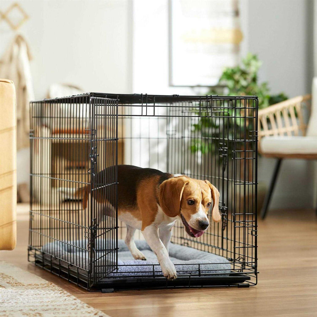 Heavy Duty Fold & Carry Double Door Collapsible Wire Dog Crate D670