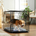 Heavy Duty Fold & Carry Double Door Collapsible Wire Dog Crate D670