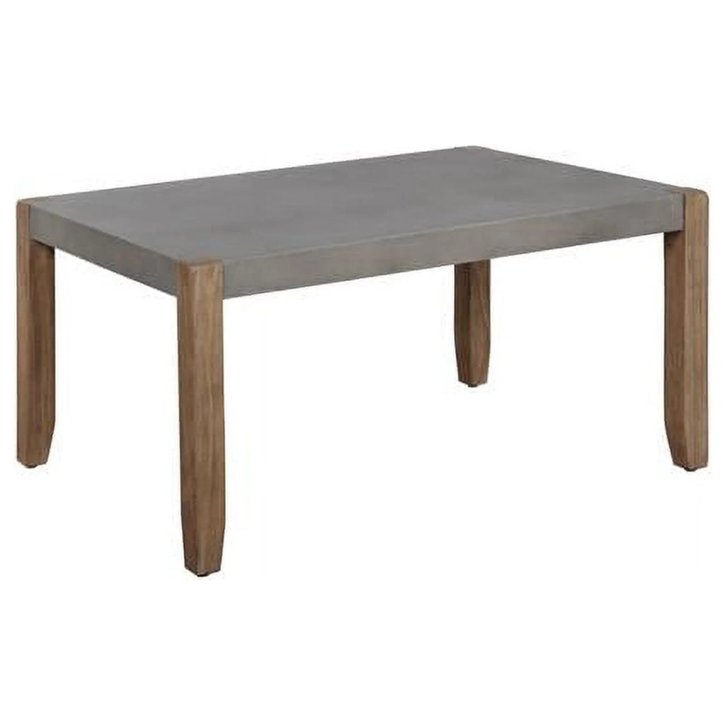 36"L Faux Concrete and Wood Coffee Table Y539