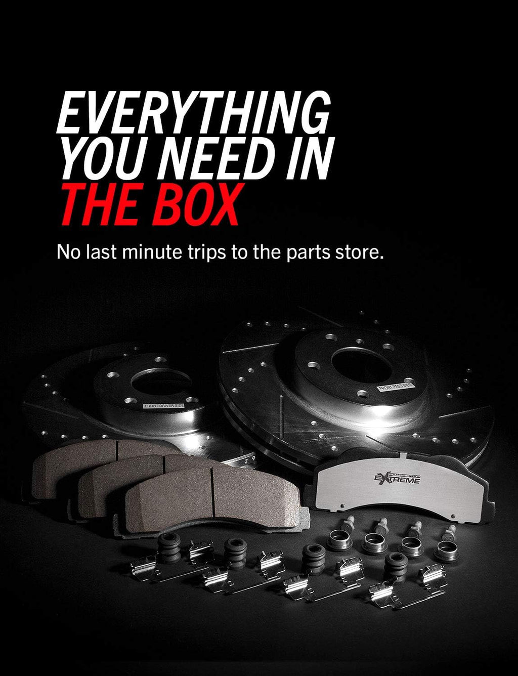 Front and Rear Carbon Fiber Ceramic Brake Kit with Drilled Slotted Brake Rotors A833078