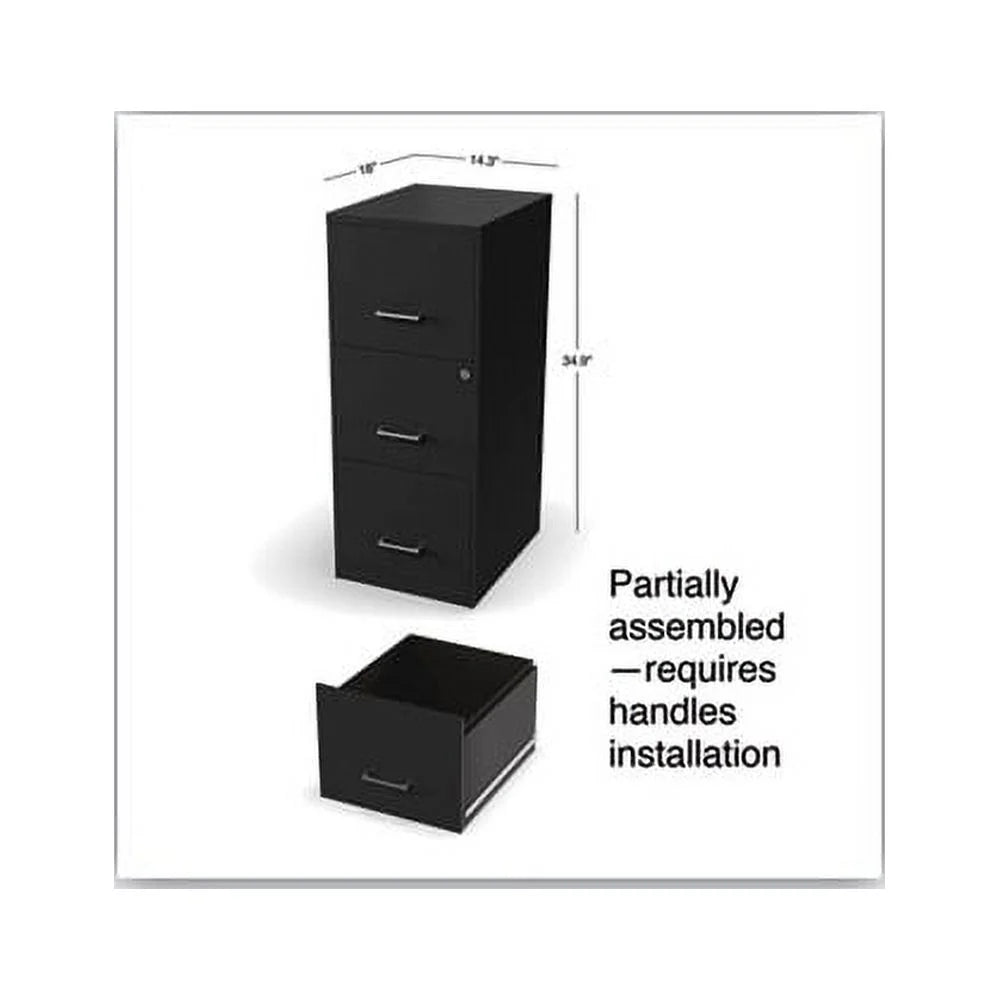 Black 3 Drawer Vertical File Cabinet D47710