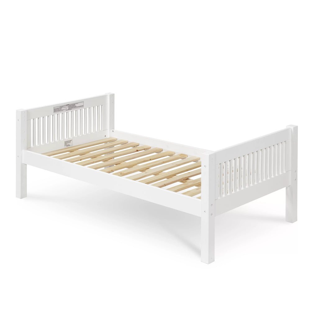 Twin Size Platform Bed with Twin Trundle White F787