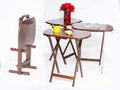 Set of 4 Dark Wooden Folding Snack Tray Tables G4684
