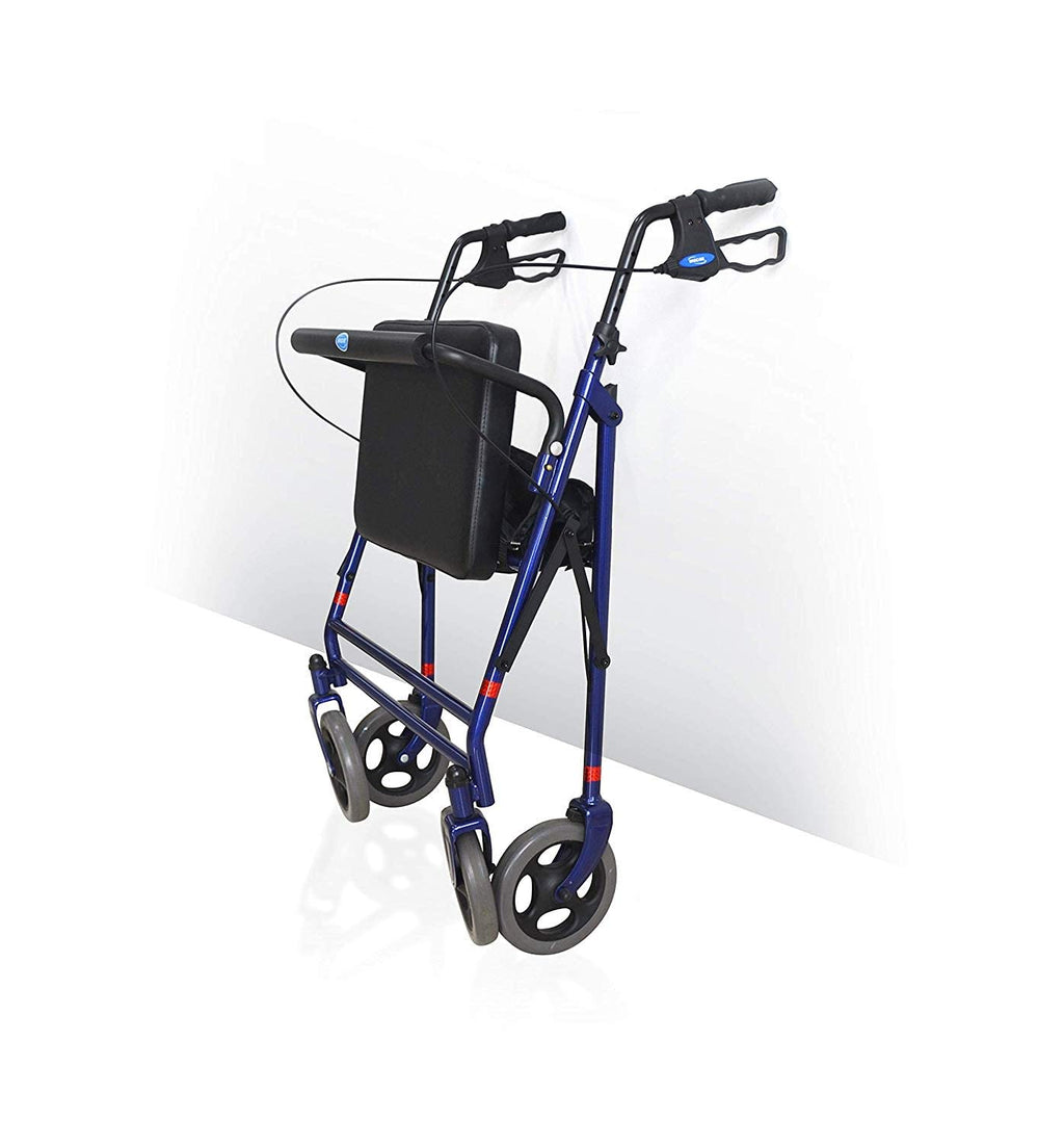 Blue Bariatric Rollator with Padded Seat T8533