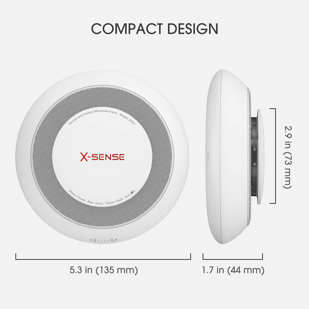 10-Year Battery Combination Smoke and Carbon Monoxide Alarm Detector Pack of 2 H783