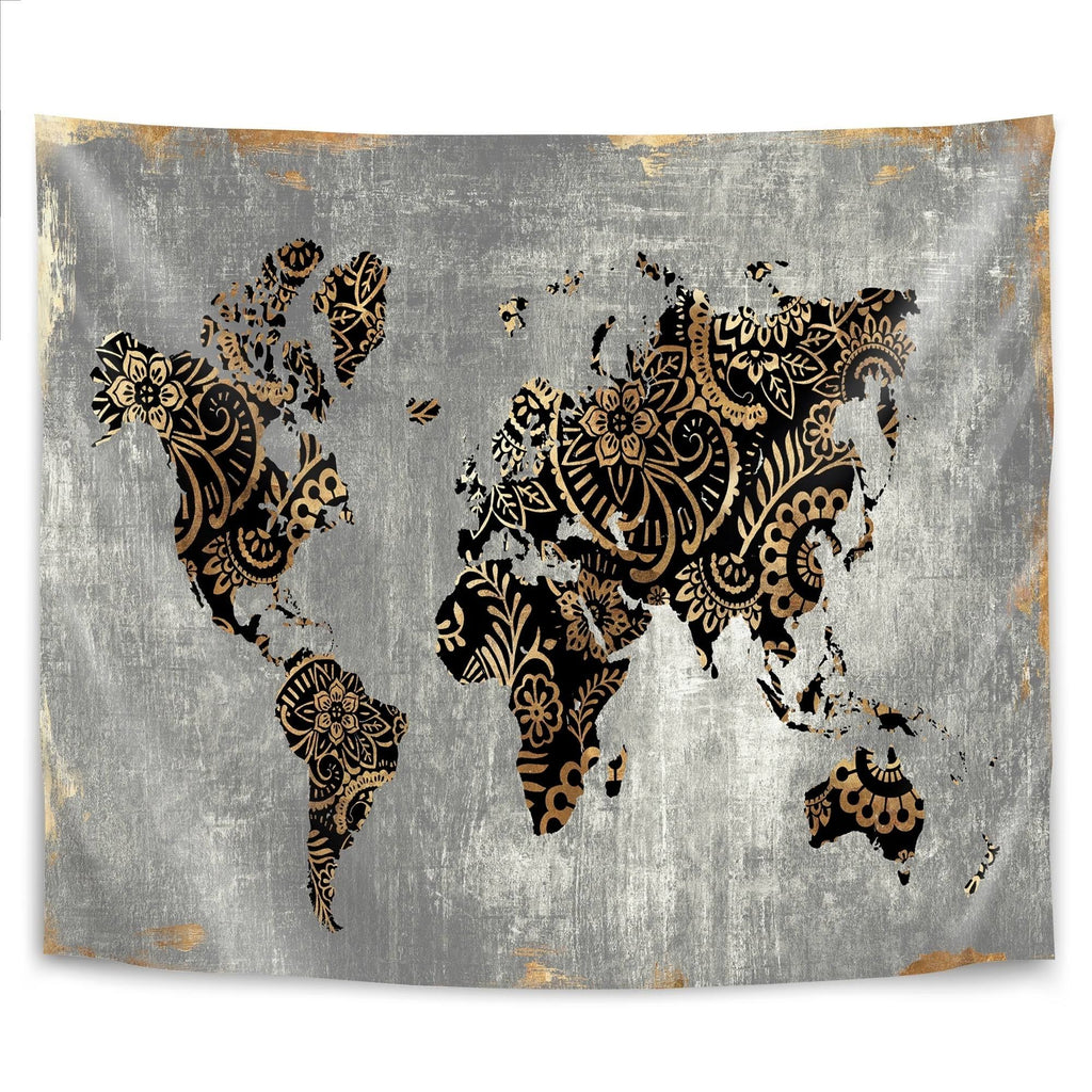 Gold World Map K765