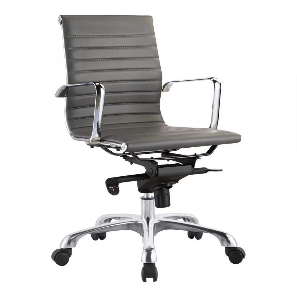 Gray Faux Leather Swivel Office Chair W1229