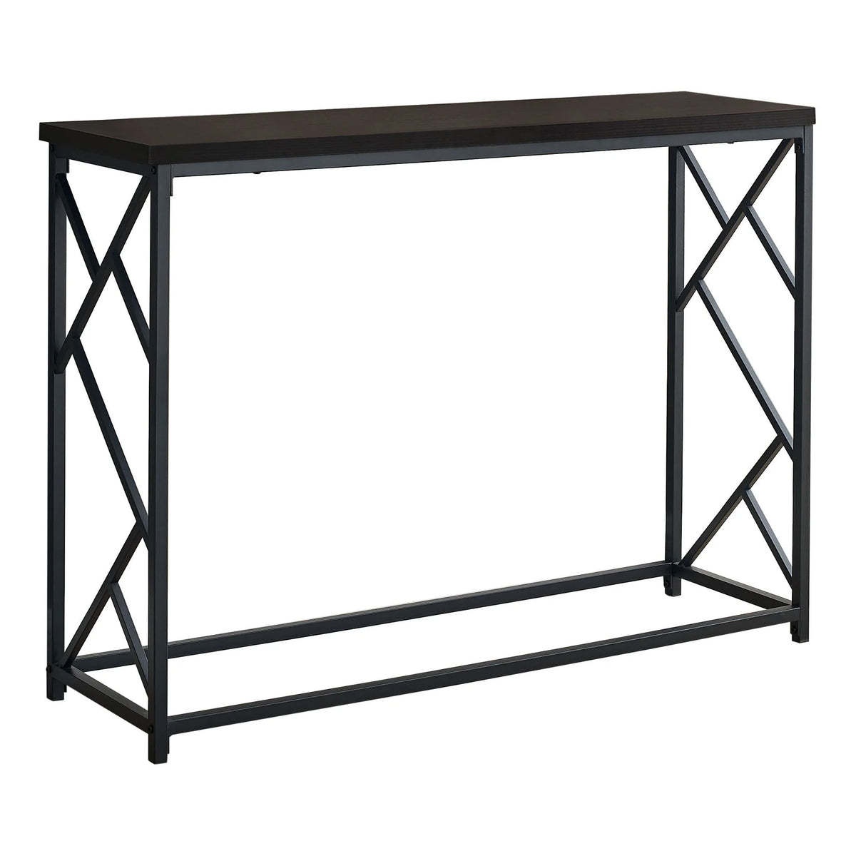 Espresso Brown and Black Rectangular Console Table J10015