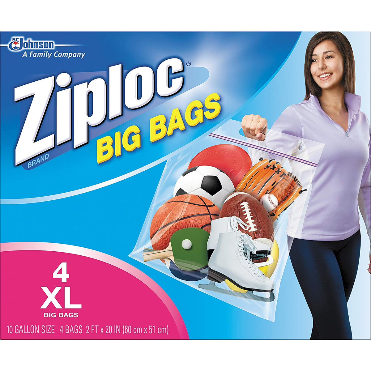 X-Large Double Zipper Big Bag, 4-Count (Pack Of 2) T862387
