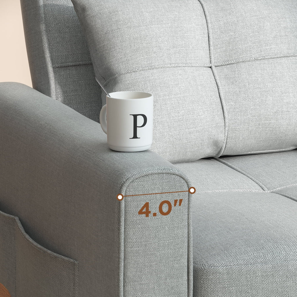 Light Gray Convertible Sofa Bed U378769