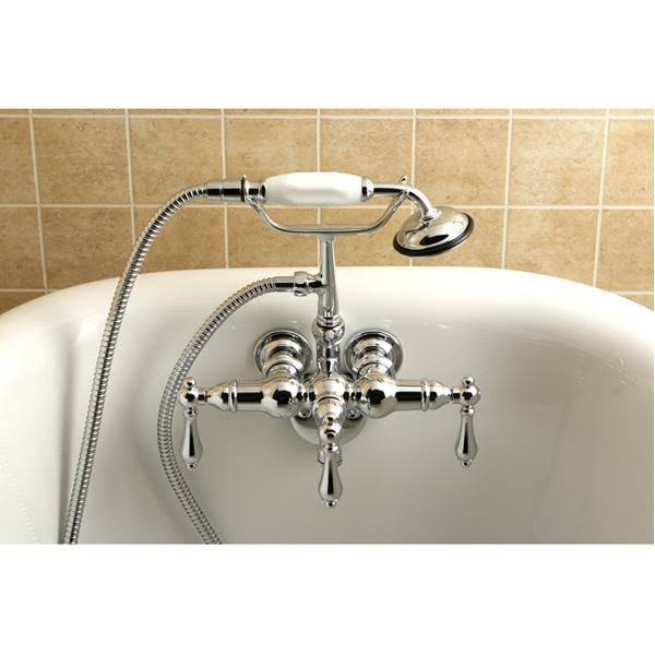 Oil Rubbed Bronze Wall Mount Clawfoot Tub Filler with Hand Shower V284643