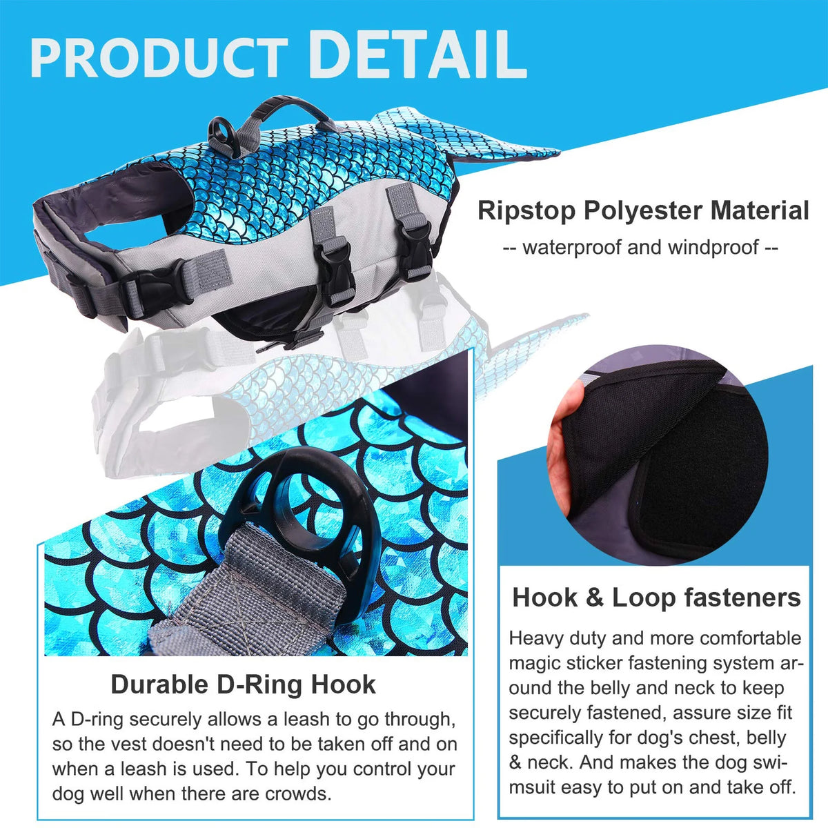 Reflective Dog Life Jacket with Rescue Handle I460