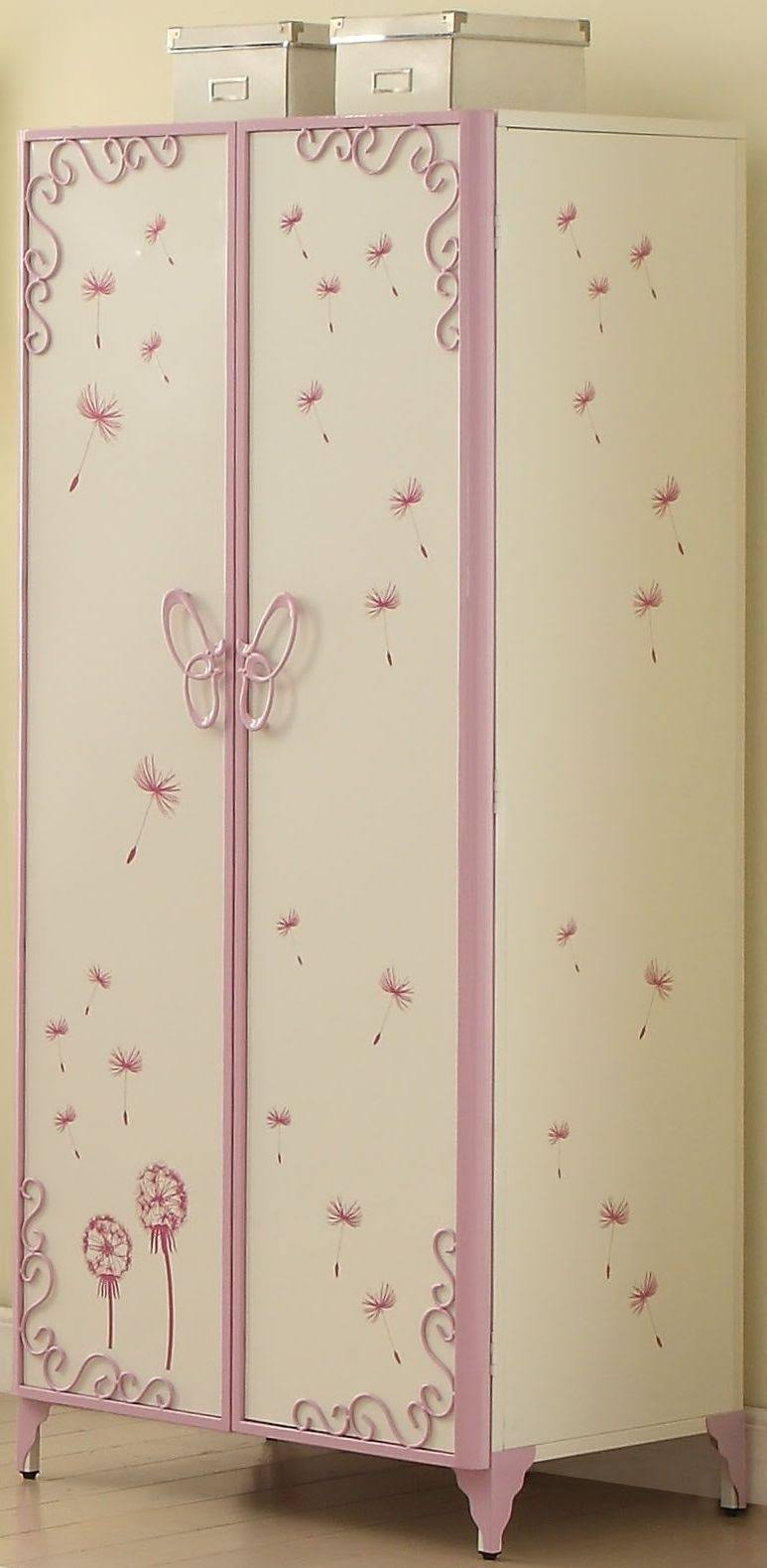 White & Light Purple Armoire M7874
