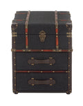 Brown Traditional Wood Stacked Storage Trunk Chest D9473