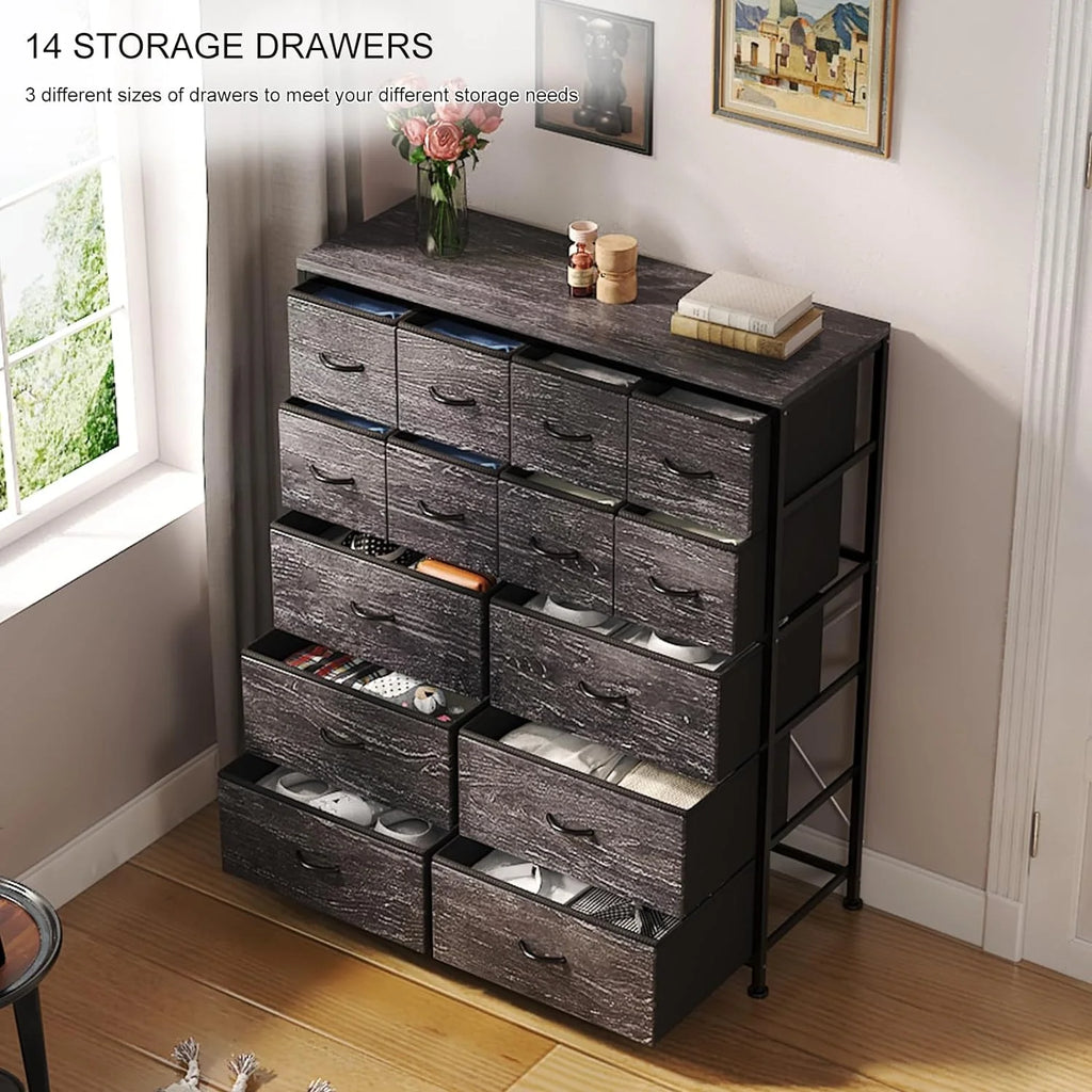 14 Drawer Fabric Storage Dresser V671