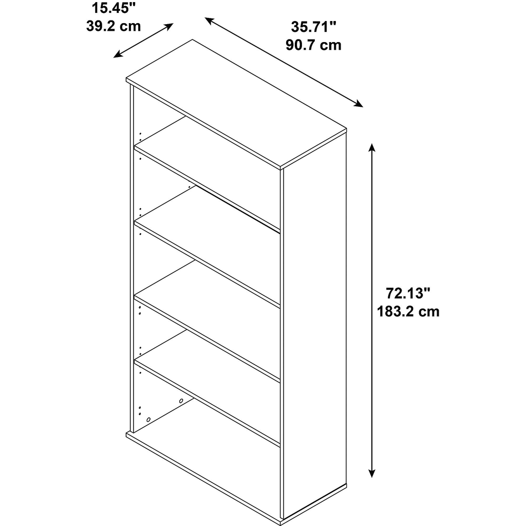 Natural Maple 5 Shelf Bookcase X376