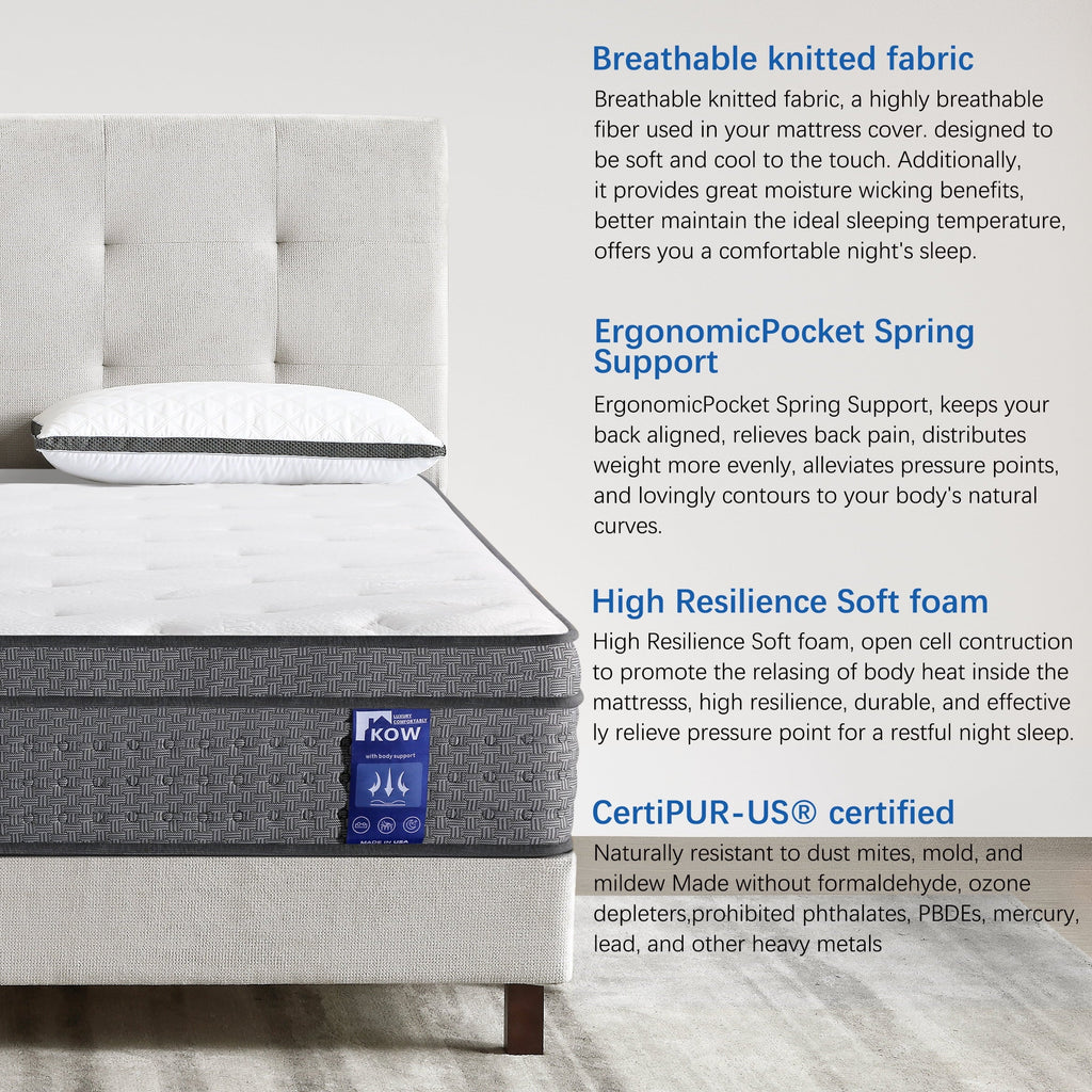 12 inch Full Size Gel Memory Foam Hybrid Mattress W507596