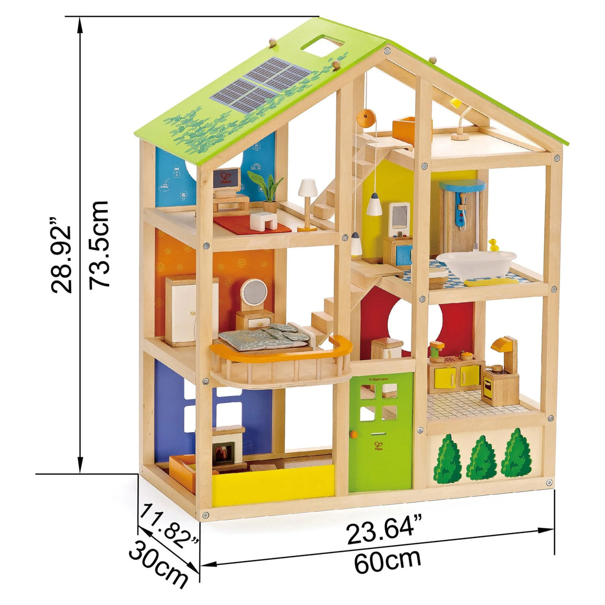 Wooden Furnished Dollhouse Playset I16739