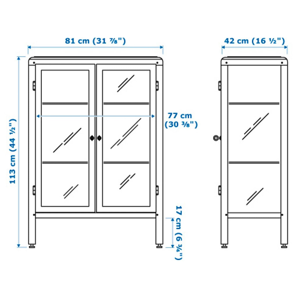 Light Yellow Glass-Door Cabinet S298