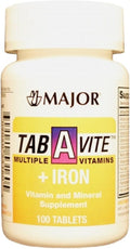 Yellow 100 Tablets Multiple Vitamins with Iron D337822