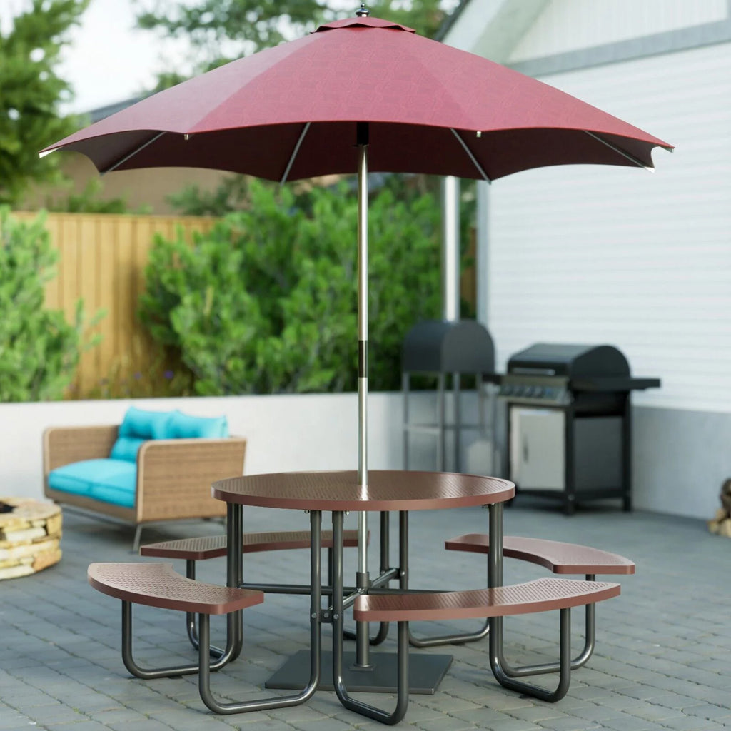 Brown Round Portable Picnic Table R907