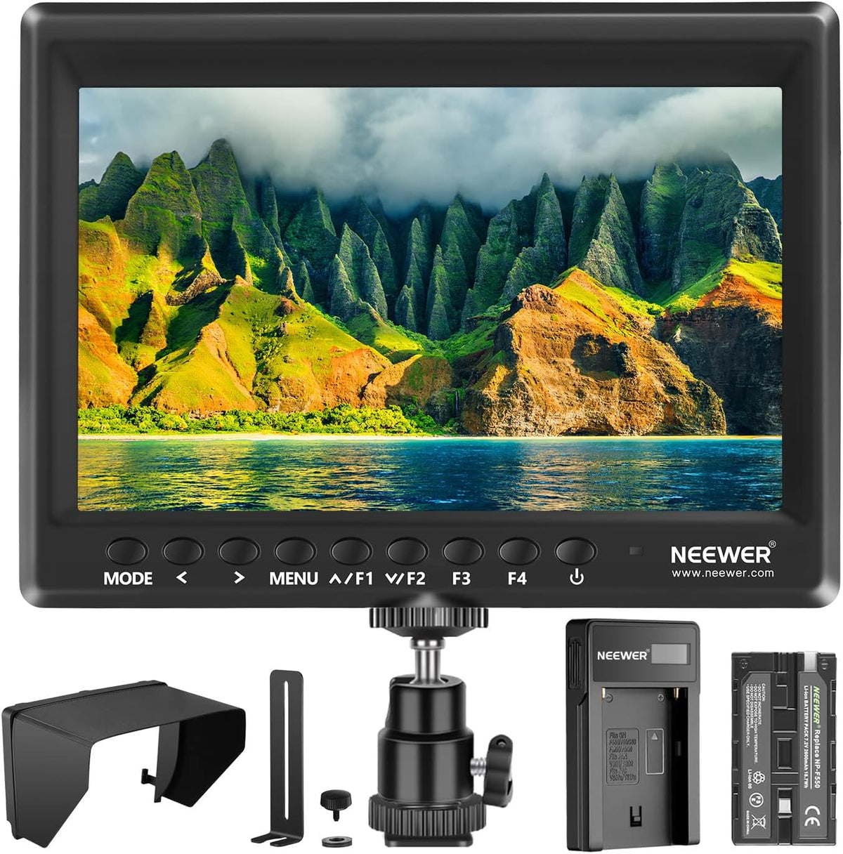 7 Inch 1280x800 4K HDMI Input Camera Field Monitor with 2600mAh Li-ion Battery D6082