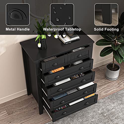 White 6 Drawer Wooden Dresser J421085