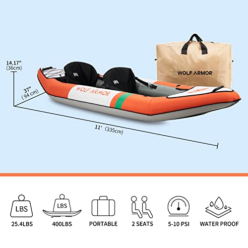 2 Person Inflatable Touring Kayak with EVA Padded Seats S712448