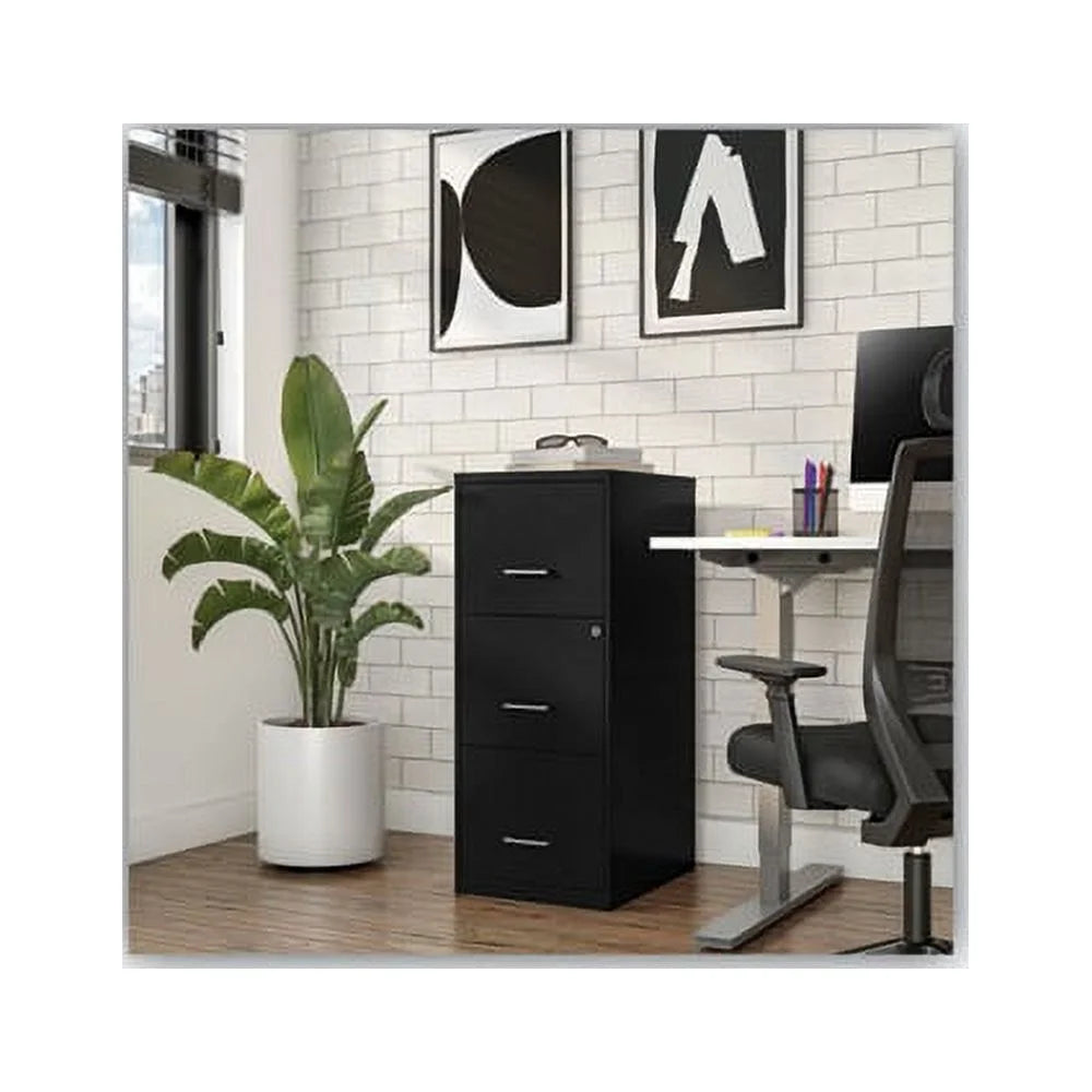 Black 3 Drawer Vertical File Cabinet D47710