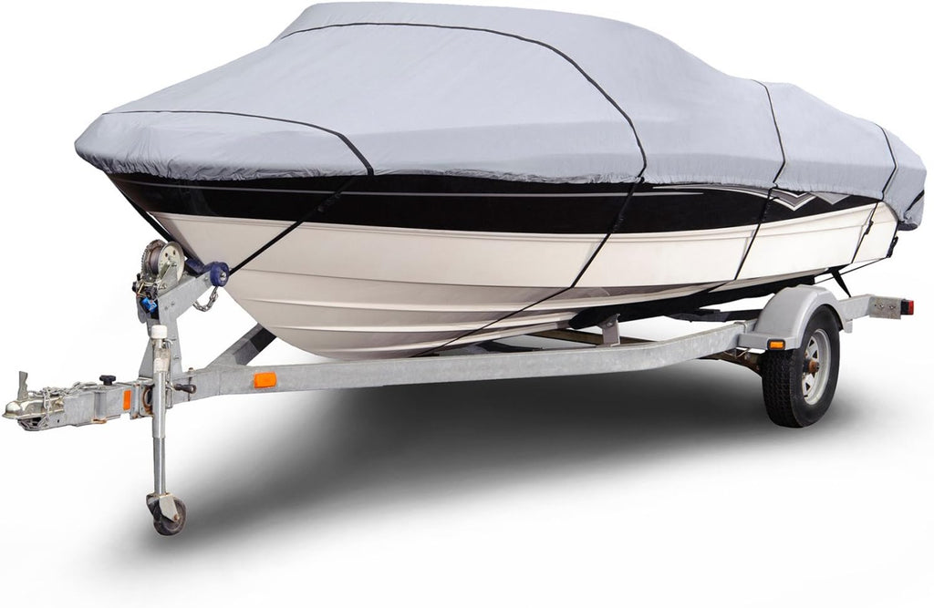 Gray Waterproof Boat Cover 16'-18' Long E611081