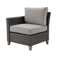 Gray Wicker Right Arm Sofa C196031