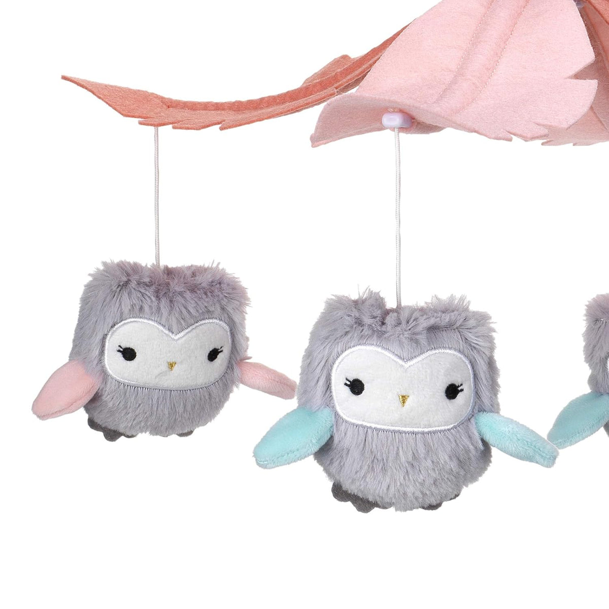 Gray/Pink Musical Baby Crib Mobile R8445