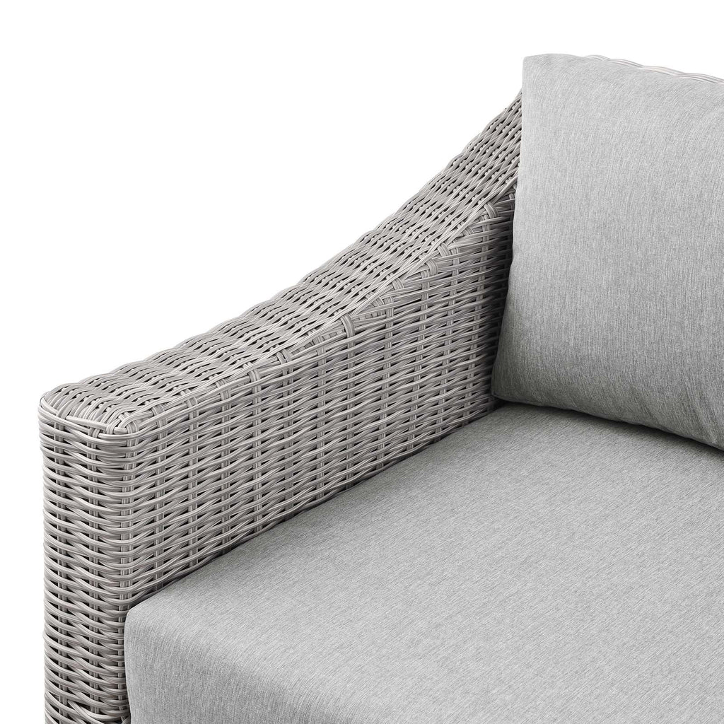 Grey Rattan Wicker Corner Chair K598087