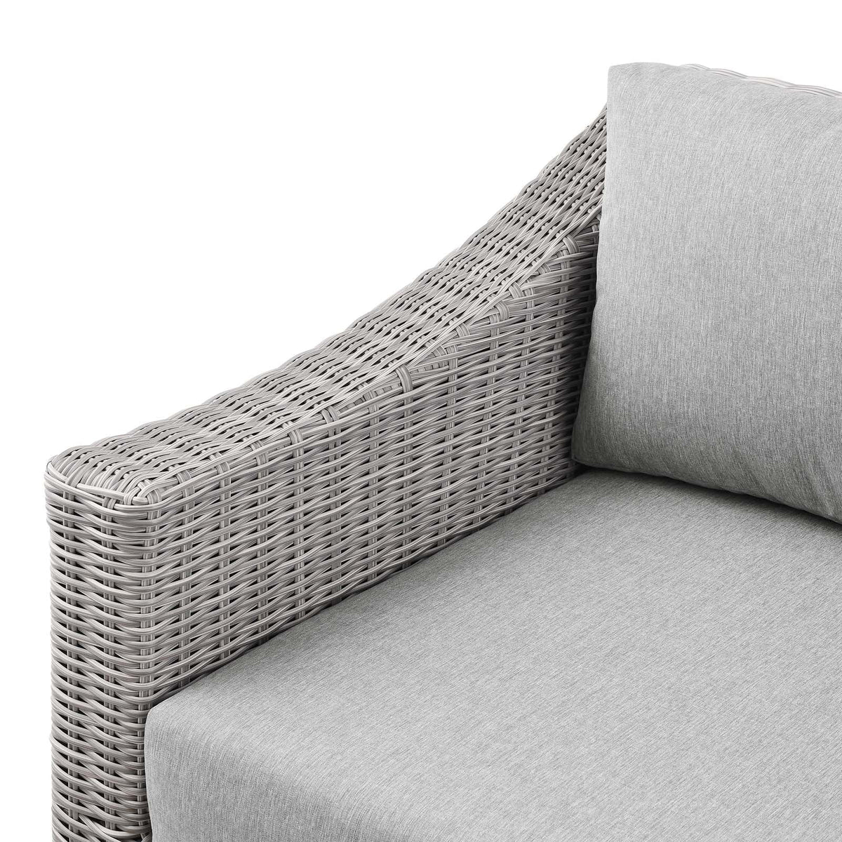 Grey Rattan Wicker Corner Chair K598087