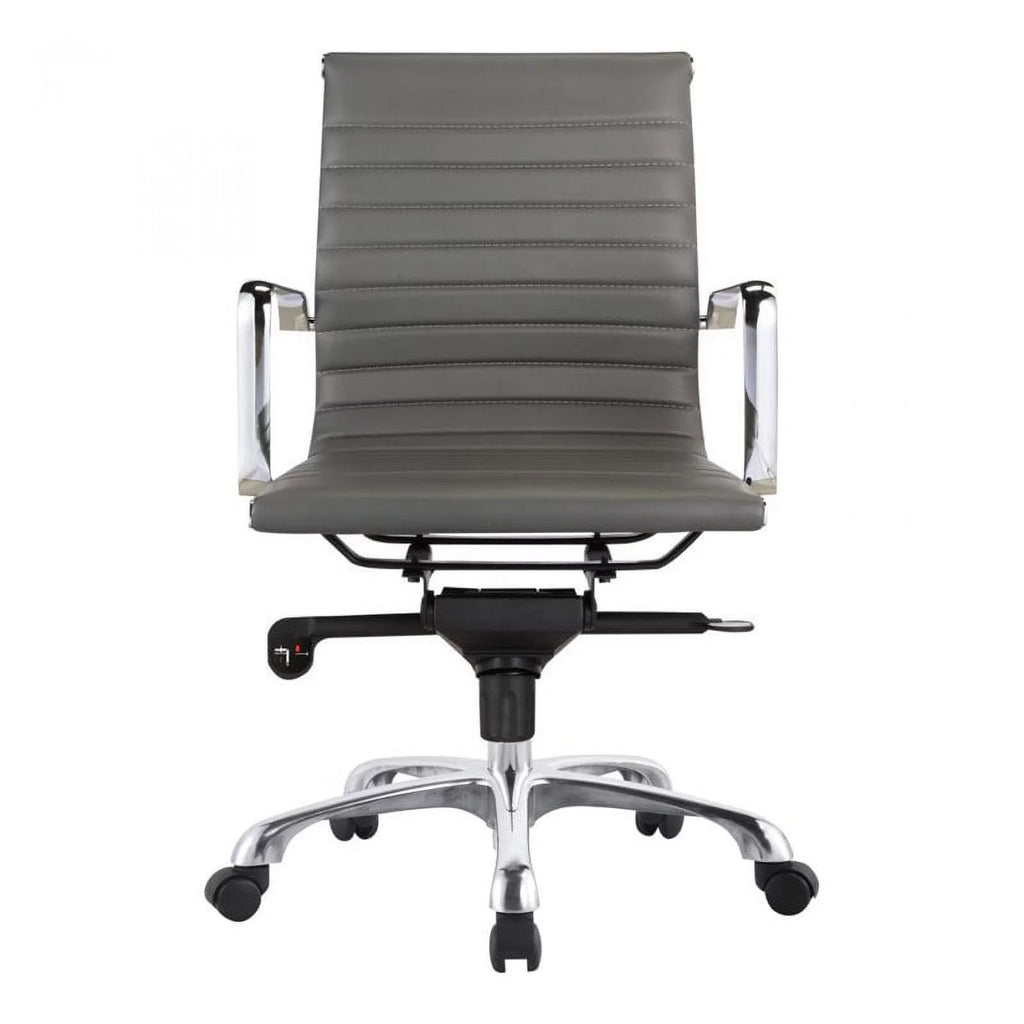 Gray Faux Leather Swivel Office Chair W1229