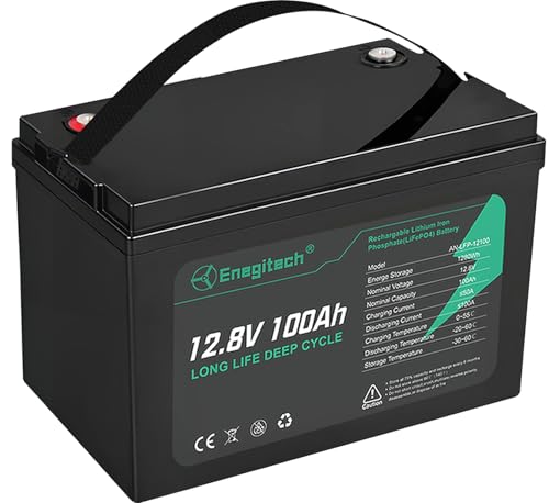 12V 100Ah LiFePO4 Lithium Battery, 12.8V 100Ah C903073